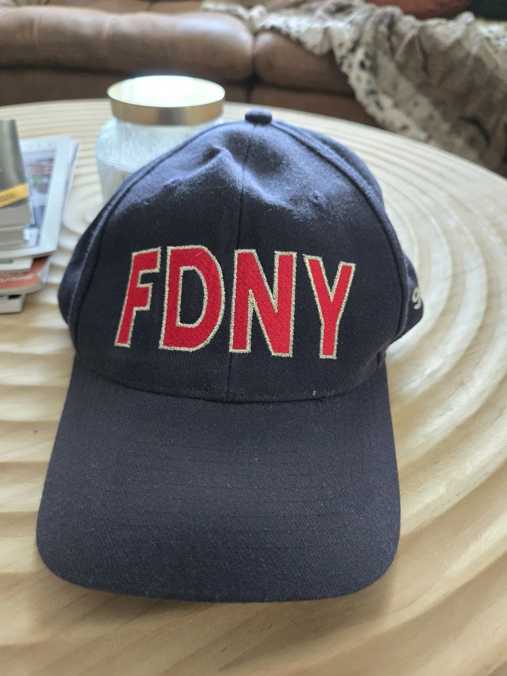 Vintage FDNY 9-11-01 NYC Bravest Hat Cap Embroidered Navy Blue KC Caps OSFM
